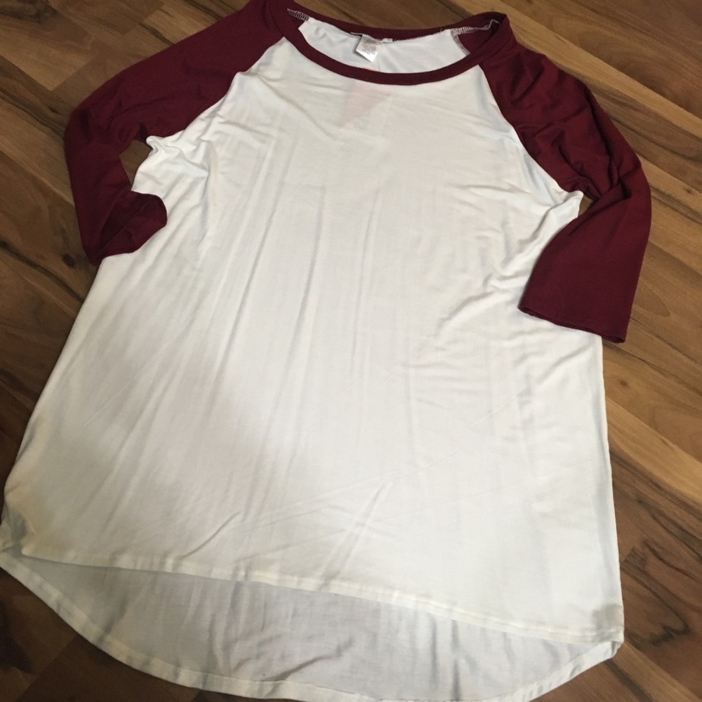 NWT Baseball Tee Burgundy/White